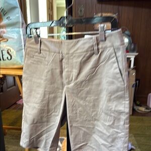 Eddie Bauer Gray Bermuda Shorts Flat Front Cotton Blend